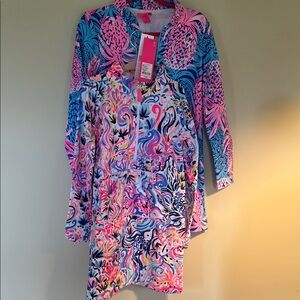 Lilly Pulitzer set of two kids Pink and Blue Swim Coverup